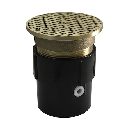 Jones Stephens 3in. x 4in. ABS Pipe Fit Base Cleanout with 3-1/2in. Metal Spud and 5in. Nickel Bronze Cover C59071